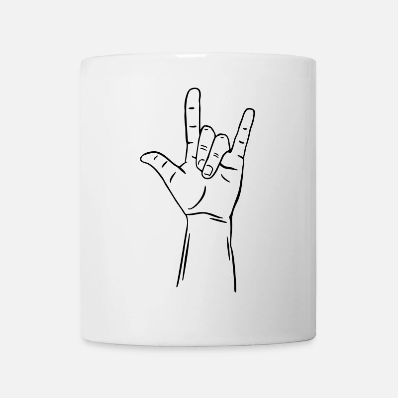 Handgeste ich liebe dich / ich liebe dich - Tasse - Weiß