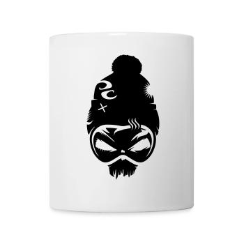 Skull with snowboard goggles - Mug - white - Front