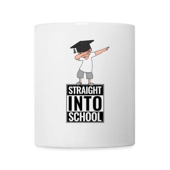 Direkt in die Schule - Straight into school  - Tasse - Weiß - Vorne
