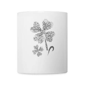 Kleeblätter mit Unendlichkeitssymbol. Glitter. - Tasse - Weiß - Vorne
