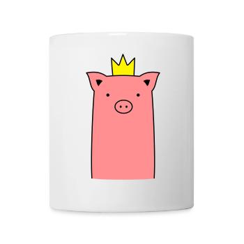 Truie cochon cochon avec cadeau couronne - Mug blanc - blanc - Devant