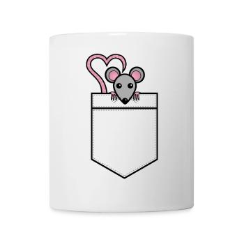 Poche poitrine avec souris ou rat - Mug blanc - blanc - Devant
