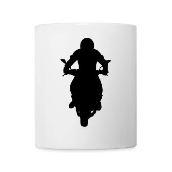 Motorrad mit Fahrer - Tasse - Weiß - Vorne