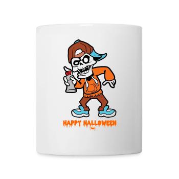 Horreur de monstre d'os de squelette d'halloween - Mug blanc - blanc - Devant