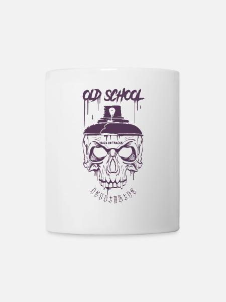 Totenkopf Punk Kunst Retro - Tasse - Weiß