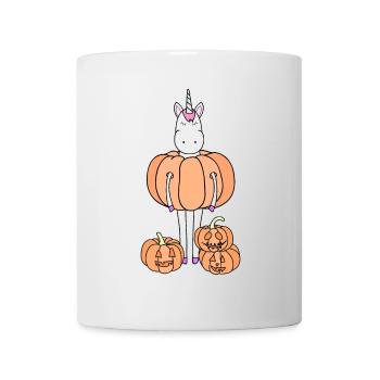 Einhorn und Kürbisse - Tasse - Weiß - Vorne
