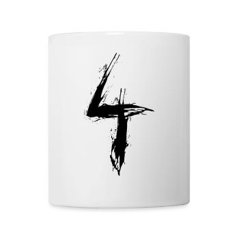 Numéro 4 Numéro Quatre 4ème Anniversaire Vector Noir - Mug blanc - blanc - Devant