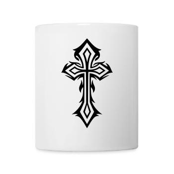 Cross, Crucifix, with thorns, gothic style. - Mug - white - Front