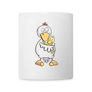 Poulet Maman avec des poussins Bébé I Cadeau de la fête des mères - Mug blanc - blanc - Devant