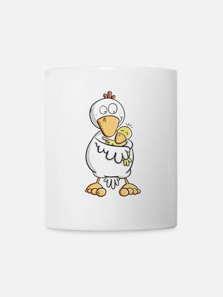 Huhn Mama mit Küken Baby I Muttertagsgeschenk - Tasse - Weiß