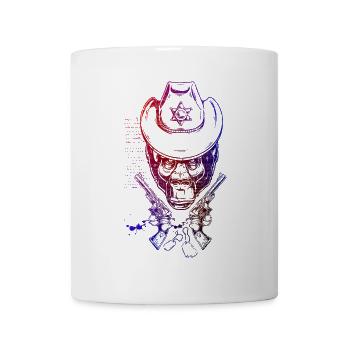 Affen-Cowboy - Tasse - Weiß - Vorne
