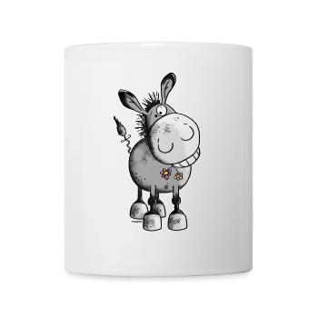 Fröhlicher Esel - Tier - Tasse - Weiß - Vorne