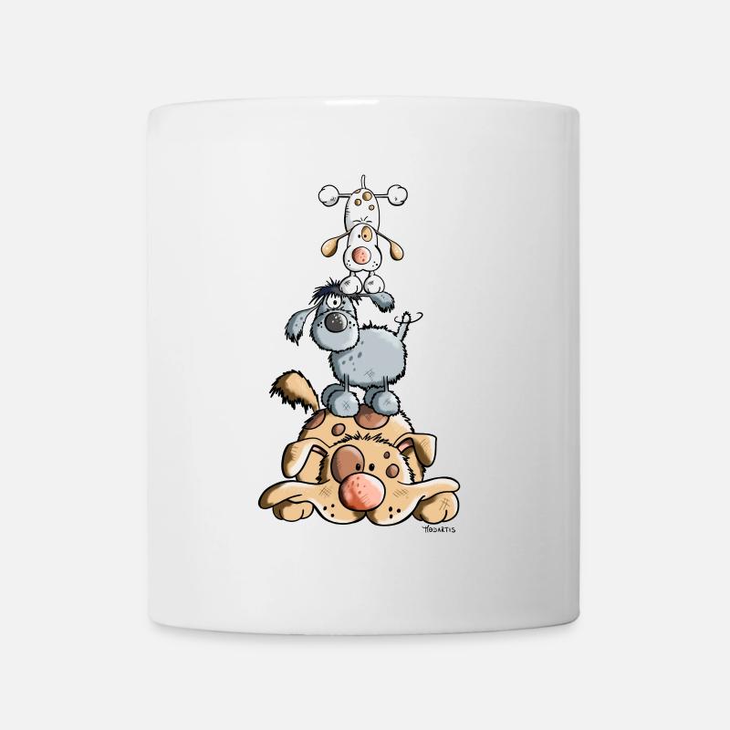 Trois Drôle Chiens - Mug blanc - blanc