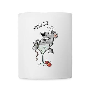 Maus im Cocktailglas - Tasse - Weiß - Vorne