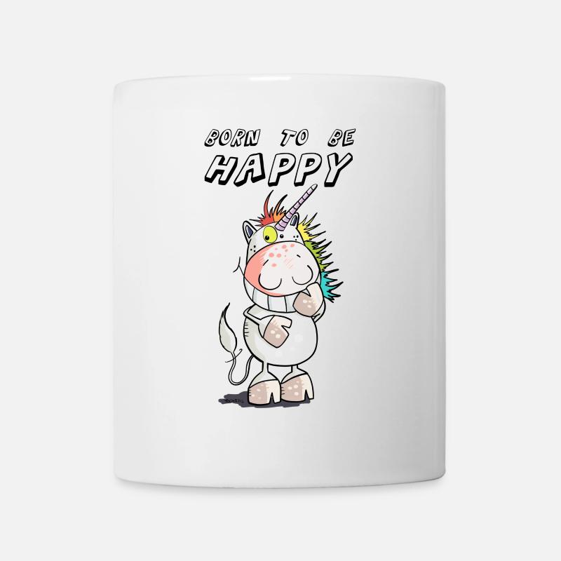 Born to be Happy Unicorn - Mug - white