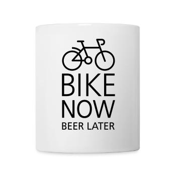 Bike now beer later - Mug - white - Front