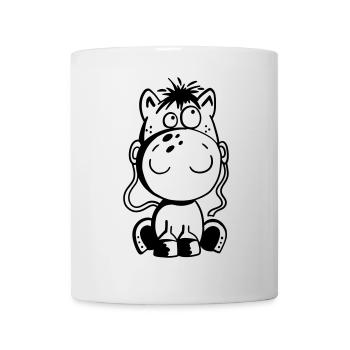 Kleines Pferd - Pony - Comic - Horse - Fun - Tasse - Weiß - Vorne