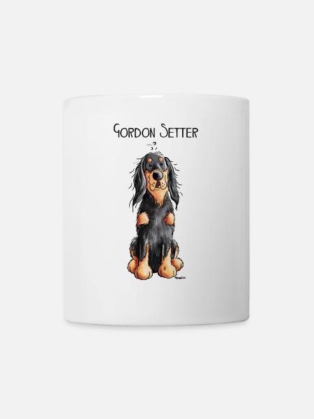 Drôle Gordon Setter dessin animé - Chien - Cadeau - Mug blanc - blanc
