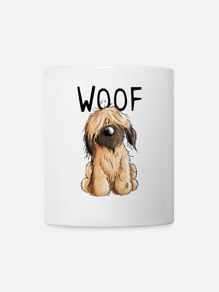 Woof Briard - Comic - Geschenk - Hund - Hunde - Tasse - Weiß