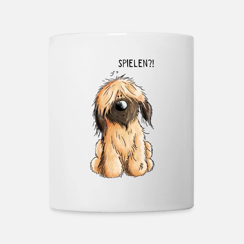 Verspielter kleiner Briard - Hund - Hunde - Gesche - Tasse - Weiß
