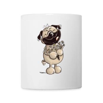 Süßer Mops - Möpse - Mopsfideler Mops - Geschenk - Tasse - Weiß - Vorne