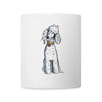 Pudel mit Blumen - Tasse - Weiß - Vorne