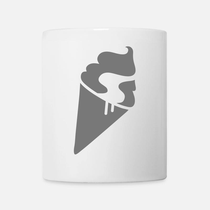 stilisierte Eiscreme in Eiswaffeltüte - Tasse - Weiß