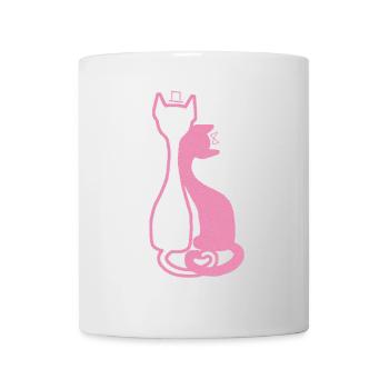 Elegant Cat Couple – Pink - Mug - white - Front