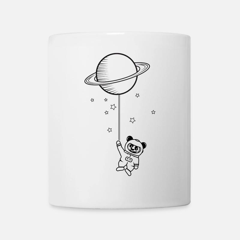 little astronaut panda bear with Saturn balloon - Mug - white