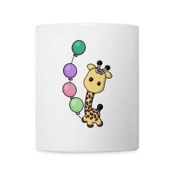 fête de naissance heureuse - girafe de naissance - Mug blanc - blanc - Devant