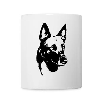 Tête de malinois - Mug blanc - blanc - Devant