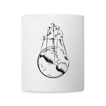 hope earth world symbol hands Puppenspieler Erde - Tasse - Weiß - Vorne