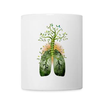 La forêt, le poumon vert. Arbre avec poumon - Mug blanc - blanc - Devant