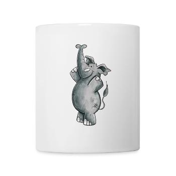 Happy Elefant I Fun Wildtier Design I Trampeltier - Tasse - Weiß - Vorne