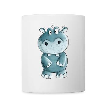 Blaues Nilpferd I Wildtiere Comic - Tasse - Weiß - Vorne
