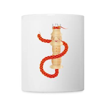 enchanting knitted rope with knitting cord - Mug - white - Front