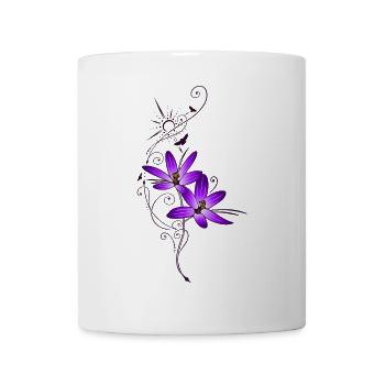Purple crocus symbols in spring - Mug - white - Front