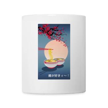 Orientalisch Japanische Kunst | Nudel-| Ramen - Tasse - Weiß - Vorne