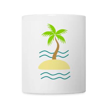 Palmier vert île mer - Mug blanc - blanc - Devant