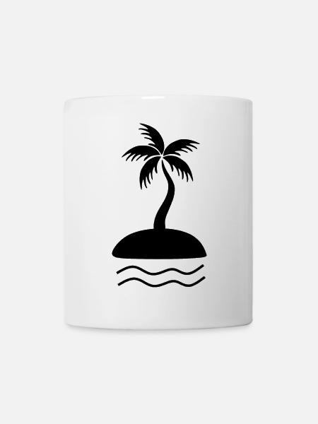 Palme schwarz - Tasse - Weiß