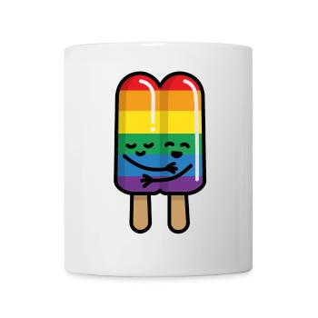 Eis Schwules Paar Regenbogen flagge LGBT Gay Pride - Tasse - Weiß - Vorne