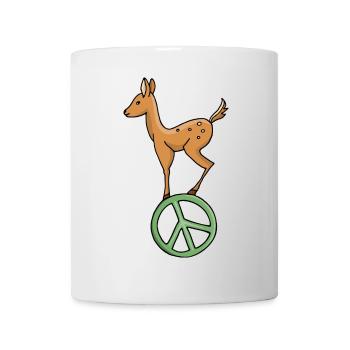 Peace Symbol Rehkitz - Tasse - Weiß - Vorne