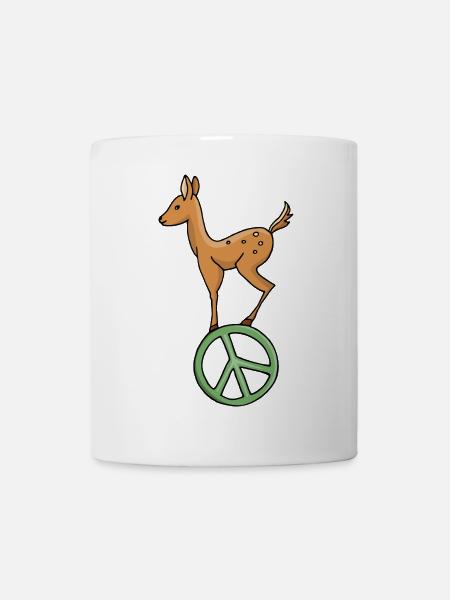 Peace Symbol Rehkitz - Tasse - Weiß