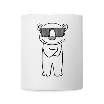 cool polar bear with sunglasses - Mug - white - Front