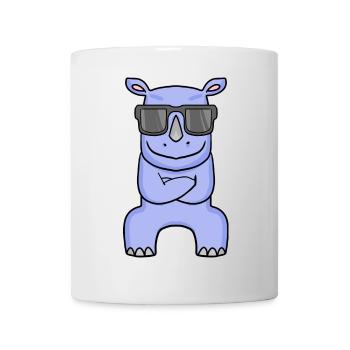cool rhino - rhino with sunglasses - Mug - white - Front