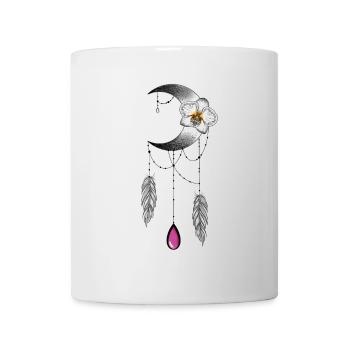 Moon Orchid Feather and Pearl Type Dream Catcher - Mug - white - Front