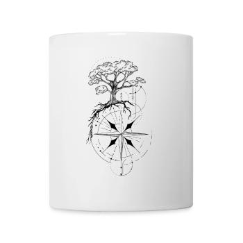 Geometric Tree of Life Compass Rose - Mug - white - Front
