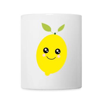 Kawaii citron vert citron vert Kawaii autocollant - Mug blanc - blanc - Devant