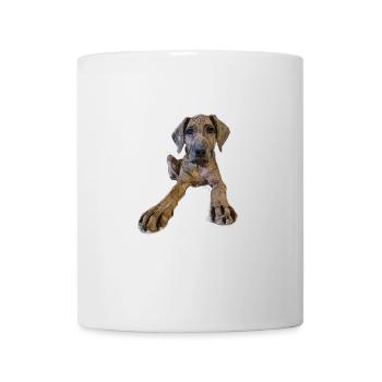 Chiot chien au regard curieux - Mug blanc - blanc - Devant