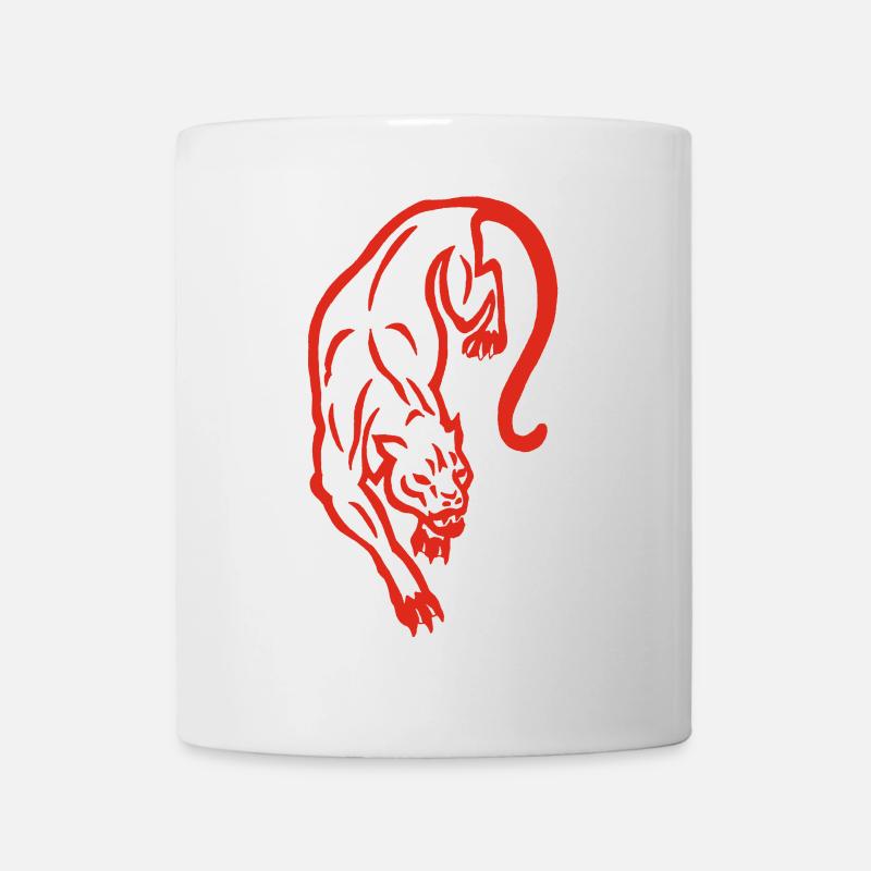 Silhouette de panthère rouge - Mug blanc - blanc